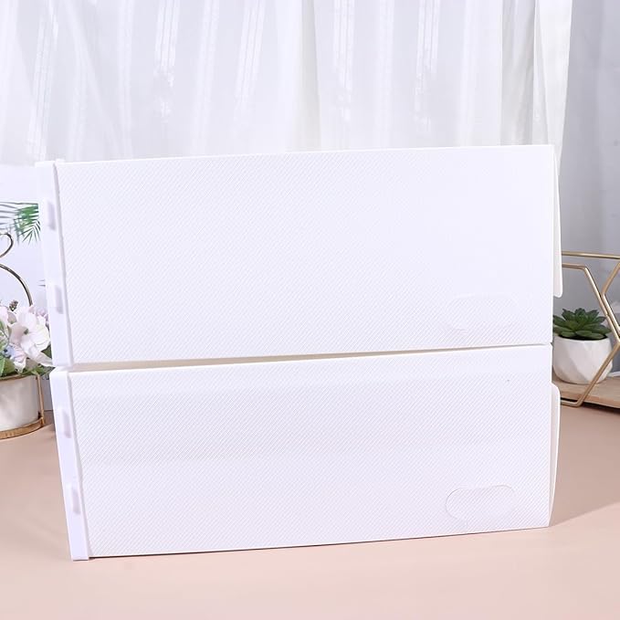 IMIKEYA 6pcs Stackable Shoe Boxes Plastic Storage Organizer with Drawer Design Small Size for Women's Sneakers and Boots, White Lid with Pattern Assorted style