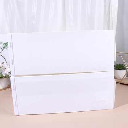 IMIKEYA 6pcs Stackable Shoe Boxes Plastic Storage Organizer with Drawer Design Small Size for Women's Sneakers and Boots, White Lid with Pattern Assorted style