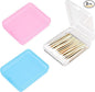 3-Piece Portable Travel Pad Holder - Bathroom Countertop Storage Organizer - Cotton Pad, Swab, Floss Dispenser (Blue, Pink, Transparent)