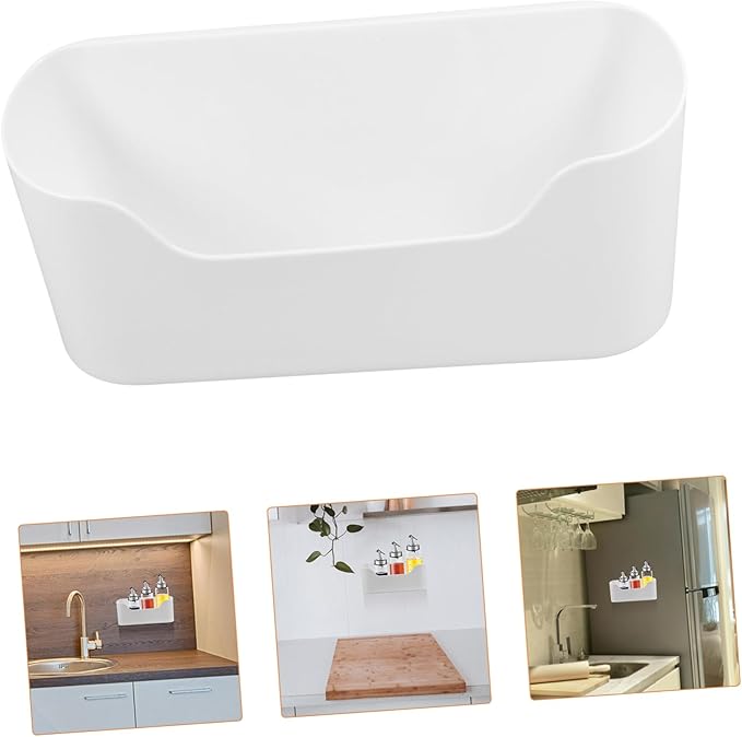 2Pcs Wall Mounted Storage Boxes Adhesive Cabinet Door Organizers for Efficient Space Saving Floating Containers for Makeup Sundries and Pantry Items Stylish
