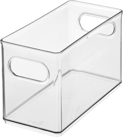 iDesign Slim Clear Plastic Stackable Storage Bin - Narrow Fridge, Pantry, or Kitchen Cabinet Organizer