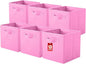 ShellKingdom Foldable Fabric Storage Cubes And Cloth Organizer Drawer For Closet And Toys, 13 X 13 X 13 INCH, 6 Pack (Pink)