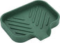 MicoYang Silicone Bathroom Soap Dishes with Drain Spout-Bathroom and Kitchen Sink Organizer,Sponge Holder,Dish Soap Tray,Perfect for Dispenser,Scrubber,Bottle,Cup on Sink or Counter-Green 4.9"×3.2"