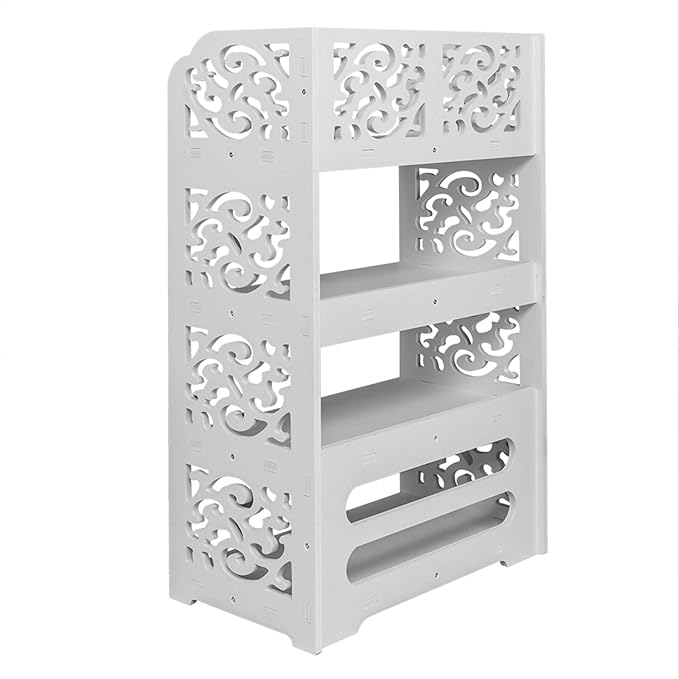 4 Tier Wood-Plastic Board Shoe Racks,Narrow Vertical Shoes Rack,Freestanding Shoe Organizer Shelf,Shoe Rack Storage Organizer,with Shelves,for Closet, Entryway, Front Door Entrance, Hallway (White)