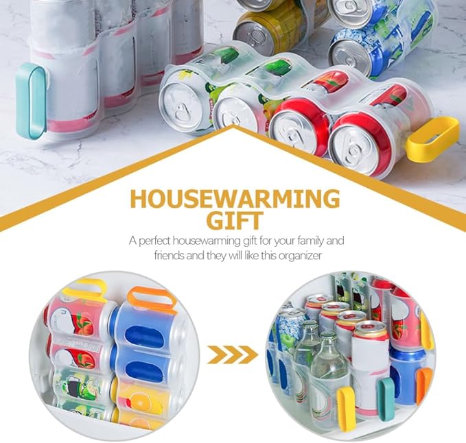 Garneck Fridge Drink Can Organizers 3pcs Soda Can Organizer for Refrigerator Plastic Can Rack Kitchen Can Organizer Beer Supply Can Holder
