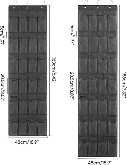 24/28 Grid Shoes Organizer Over The Door Hanging Shoe Rack Wall-Mounted Storage Holder for Bedroom Closets Door Hanger