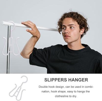 10pcs White Plastic Shoe Organizer Hooks, Multi-functional Shoe Drying and Hanging Rack for Home Closet Storage