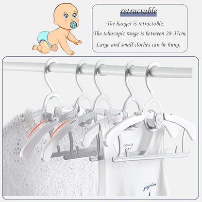 Baby Nursery Closet Hangers, Non-Slip Laundry Infant Pant Hangers for Newborn Clothes - JSF20pcs Adjustable Children Coat Hanger for Girl Boy Toddler Kids Child(Grey).