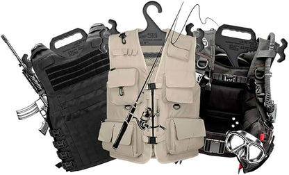 STG Heavy Duty Hanger, for Police Gear, Tactical Vest, Scuba Gear, Fishing Vest, Life Jacket, Scuba BCD and More - Tan