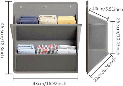 Wall Mounted Shoes Rack, Space Saving Wall Hanging Shoe Organizer, 2 Tier Shoes Holder Storage Organizer with Adhesive Hooks, for RV Campers Kitchen Office (Grey)