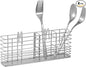 SANNO Utensil Silverware Holder Organizer Hanging Cutlery Organizer Spoon Drying Rack Basket Holder, 4 Divided Compartments Silverware Organizer, Stainless Steel