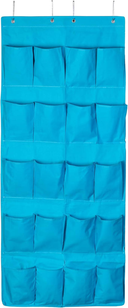 DormCo Hanging Over-The-Door Shoe Pockets - TUSK College Storage - Aqua