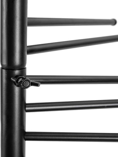 DYRABREST 67" Freestanding Scarf Organizer, Metal Spiral Scarf Holder with 30 Rods, Commercial Hijab Organizer Belt Pants Hanger for Clothing Store Home, Space Saving Shelves (Black)