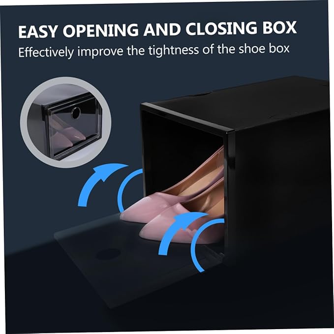 6pcs Plastic Shoe Boxes Stackable Shoe Organizer with Front Opening and Wear-resistant Pp Storage Containers for Sneakers Dimensions for Home Storage