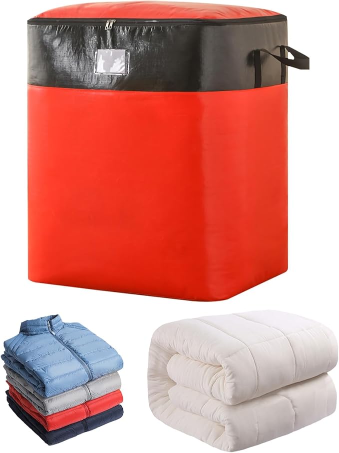 Upgrade Moving Bags Heavy Duty Extra Large,Heavy-Duty Storage Bags – Alternative to Moving Boxes, Plastic Storage Bins, Mattress Bags for Moving & College Essentials (red, 104L)