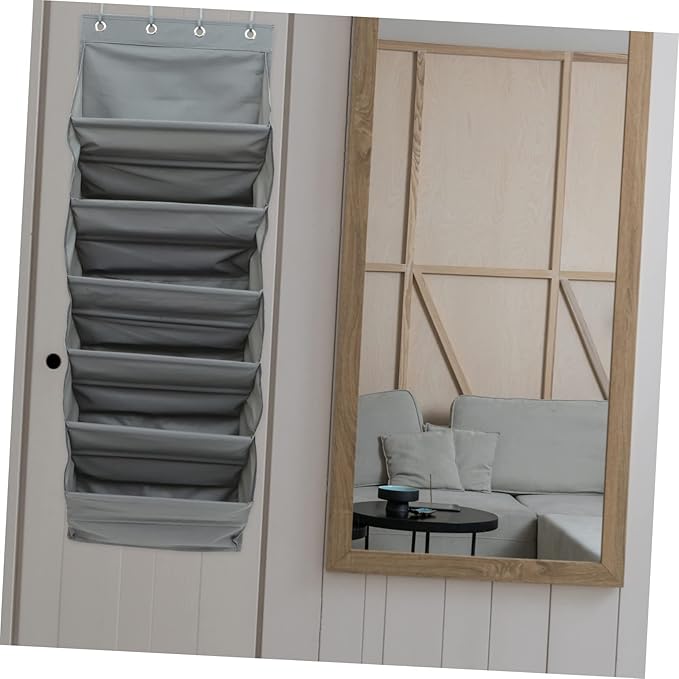 STOBAZA Hanging Storage Organizer for Shoes and Accessories No-assembly Door Pouch Versatile Space-saver for Bedroom Bathroom and Laundry Room Gray Design