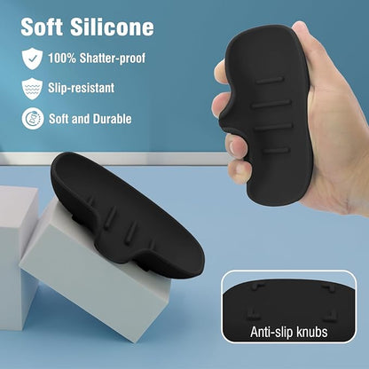 AIMAIAIMAI 3 Pack Soap Dish, Soap Dishes for Bathroom, Shower, Silicone Soap Bar Holder, Soap Tray for Kitchen, BPA-Free, Dishwasher Safe (Black)