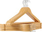 Wooden Coat Hangers 20 Pack,Nature Color with Shoulder Notches Suitable for Slip Dresses,Shirts, Blouses,Coats,360° Rotating Silver Hook Solid Wood Hanger