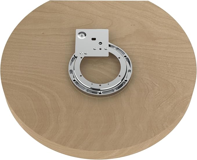 Rev-A-Shelf 22" Single Maple Wood D-Shape Single-Shelf Lazy Susan Turntable with Swivel Bearing for Diagonal Corner Wall Kitchen Cabinets, 4WLS201-22-BS52