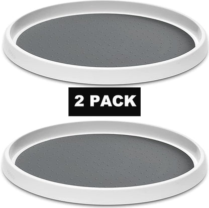 Set of 2, 12 Inch Non-Skid Lazy Susan Organizer, Pantry Lazy Susan Turntable for Cabinet, Kitchen Cabinet Organizer, Pantry Organization and Storage -Size- 12"x1.5"