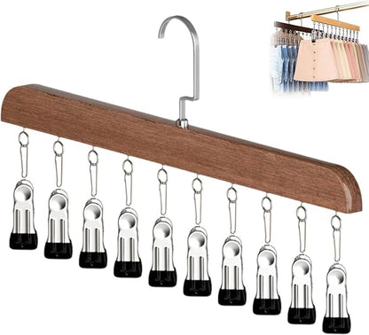 Closet Organizer with 10 Clips, Space Saving Hanging Closet Organizer, Space-Saving Closet Organizers and Storage with Sturdy Steel Non-Slip Clips (1, Vintage)