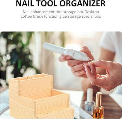 Nail Drill Bits Holder Wooden 10 Holes Manicure Bit Display Stand Nail Art Polishing Grinding Drill Bit Organizer for Makeup Organizer Drill Bit Log Small Pencil Holder Office