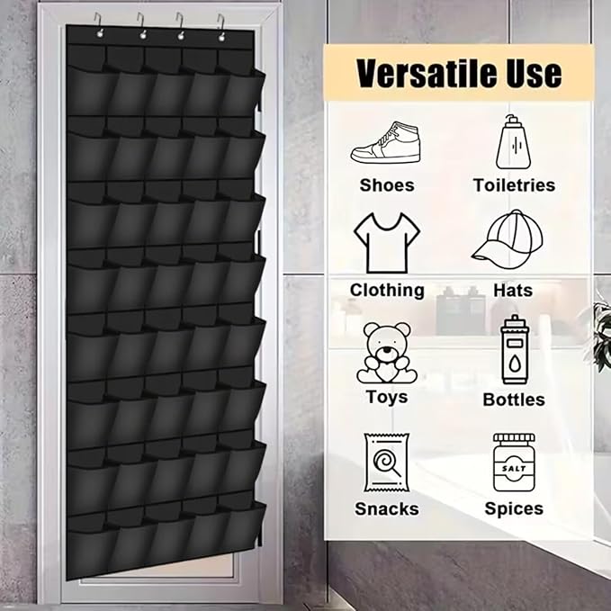 Over the Door Shoe Organizer, 40 Large Mesh Pockets Hanging Shoe Rack Organizer for Closet Behind the Door Storage Holder for Bedroom, Entryway,Dorm, Apartment and Small Spaces