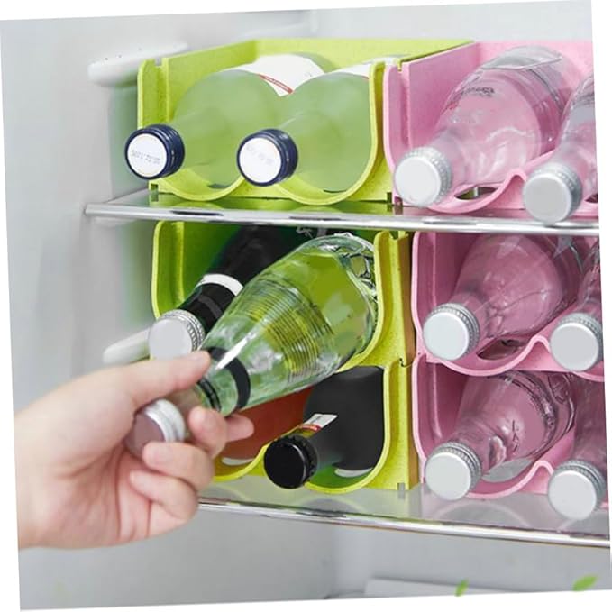 Cabilock Fridge Drink Organizer Rack Stackable Soda Can and Beer Bottle Holder for Storage for Cans and Bottles