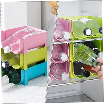 Mikinona 3pcs Stackable Beverage Storage Box for Fridge Drink Organization Bar Organizer Liquor Holder Easy Clean