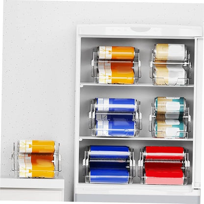 DECHOUS 1pcs Refrigerator Bins Organizer Double Beverage Storage Box for Fridge Large Capacity Can Dispenser Design for Tidy Kitchen and Pantry Organization