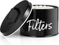 DRASTAR Coffee Filter Holder, Black Filter Storage with Lid for Counter, Storage Basket Container for Coffee Bar Accessories Decor