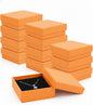 Rocutus Jewelry Gift Boxes for Necklace, Earring, Ring - Cotton Filled Cardboard Paper Jewelry Box Gift Cases for Wedding, 12 Pack Engagement, Gift Packaging, Luxury Jewelry Box, Ring Box (Orange)