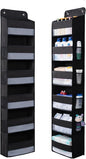 WishJazz Premium Over The Door Organizer 6 Large Pockets, 150D Extra Thick,50 lbs Hanging Organizer Storage, Behind Door Closet Organizer and Storage for Nursery, Bedroom, Bathroom, Black