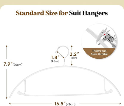 Non-Slip PVC Coating Metal Coat Hangers 40 Pack, Heavy Duty Clothes Hangers, No Shoulder Bumps, Space Saving Hangers for Sweaters, Suits, Shirts, Skirt, Jackets, White