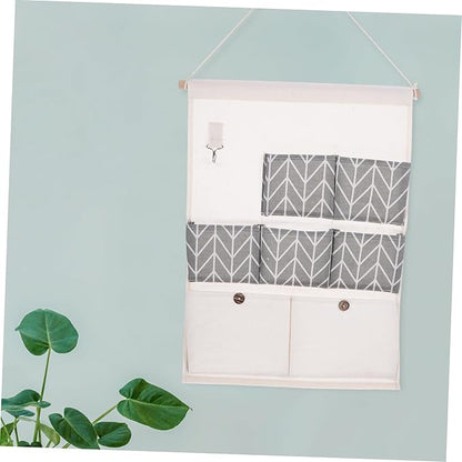 Vaguelly Closet Wall Organizer Wall Storage Pocket Hooks Bar Included Multi-pocket Design