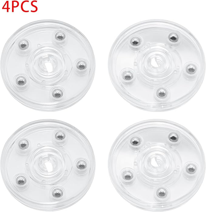 4 Pcs Clear 3 inch Acrylic Lazy Susan Rotating Turntable Organizer Bearings - Round Swivel Plate for Spice Rack, Table, Cake, Kitchen Pantry