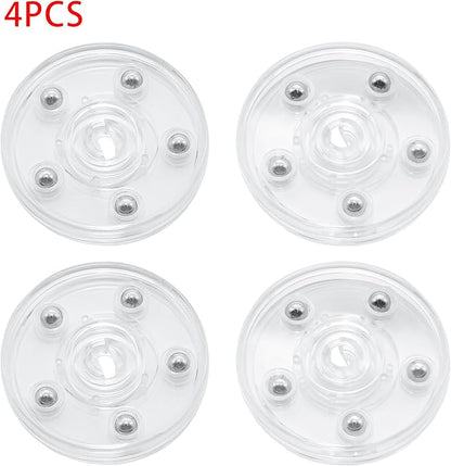 4 Pcs Clear 3 inch Acrylic Lazy Susan Rotating Turntable Organizer Bearings - Round Swivel Plate for Spice Rack, Table, Cake, Kitchen Pantry