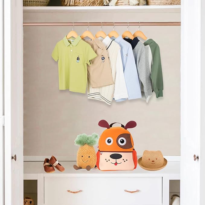 Baby Hangers, 20 Pack Natural Wooden Kids Hangers for Closet, Premium Children's Clothes Hangers with 360° Swivel Hook