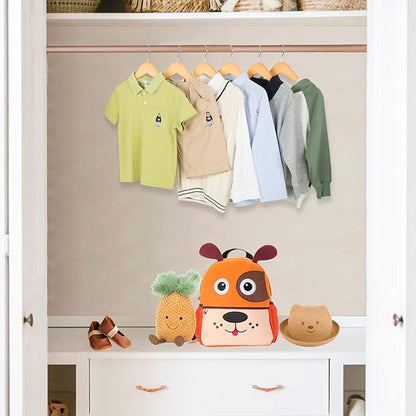 Baby Hangers, 20 Pack Natural Wooden Kids Hangers for Closet, Premium Children's Clothes Hangers with 360° Swivel Hook