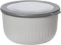 Oggi Prep, Store & Serve Plastic Bowl w/See-Thru Lid- Dishwasher, Microwave & Freezer Safe, (2.6 qt) Lt Gray w/Dk Gray Lid
