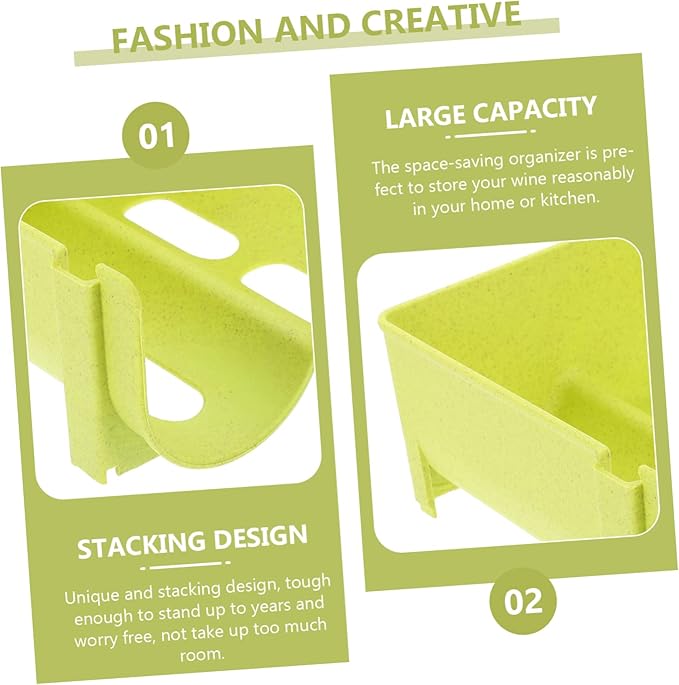 PRETYZOOM 4pcs Stackable Soda Can Rack Organizer Pantry Wine Bottle Holder Space-Saving Storage Rack for Refrigerator