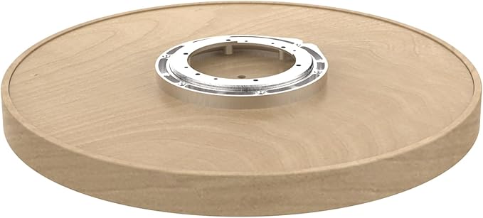 Rev-A-Shelf 20" Single Full Circle Lazy Susan Organizer for Diagonal Corner Kitchen Cabinets, Wooden Turntable Tray with Swivel Bearings, 4WLS001-20-B52