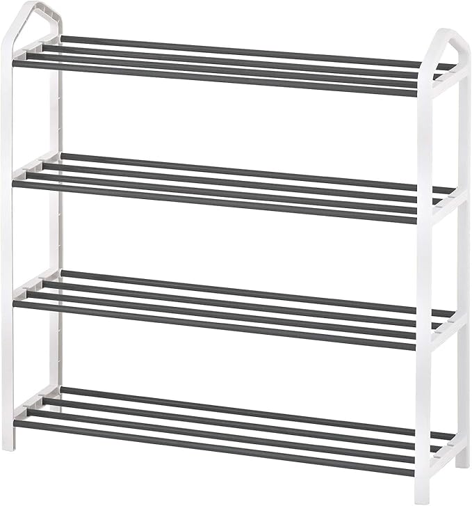 Plastic Show Rack Holder 4 Tier Shoes Stand Free Standing Shoe Racks for Closet Entryways Bedroom Patio Women Gift(Plastic)