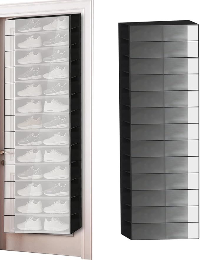 Over The Door Shoe Organizer - 26 Pockets | Foldable Space Saving Shoe Rack with 26 Pockets, Door Hanger for Boots, High Heels and Shoes, Ideal for Entryway