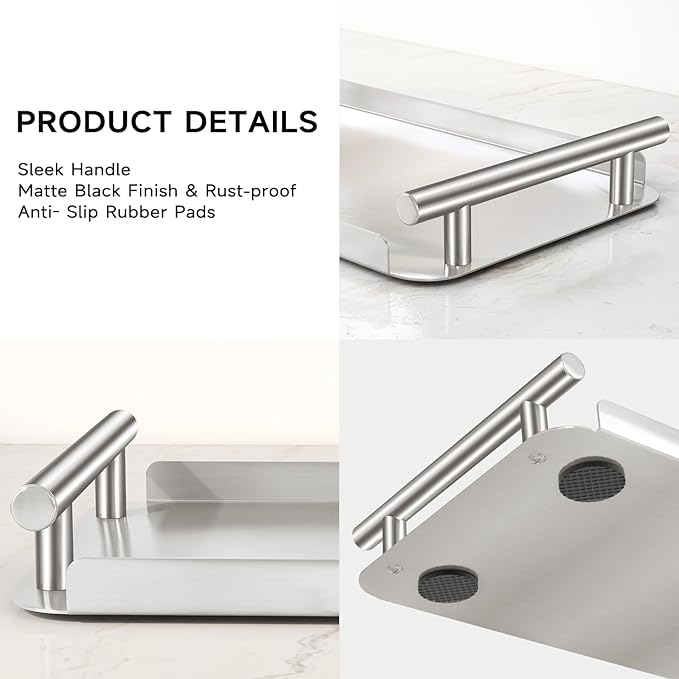 FEILERN Toilet Paper Basket,Toilet Paper Storage for Toilet Tank, Bathroom, Kitchen Counter (Silver)