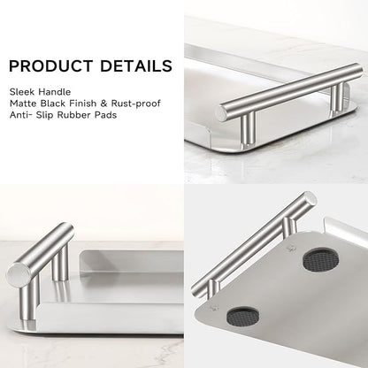FEILERN Toilet Paper Basket,Toilet Paper Storage for Toilet Tank, Bathroom, Kitchen Counter (Silver)