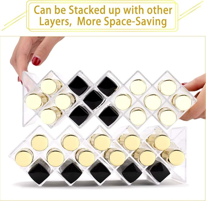 Nimiah Lipstick Holder Organizer for-Vanity - 16 Slots Lip Gloss Holder Clear Cosmetics Display Stand for Lip Stick Storage