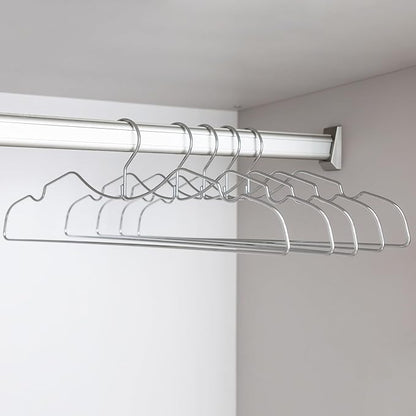 20 Pack Heavy Duty Metal Steel Wire Clothes Hanger, Ultra Slim & Short Neck Hanger,Space Saving Durable Non-Slip Felt Hangers, Closet Organizer for Home Dorm Laundry (Silver)