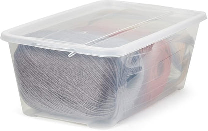 Life Story 6 Quart Small Rectangular Clear Plastic Lidded Storage Shoe Box for Home and Closet Organization, 4 Pack