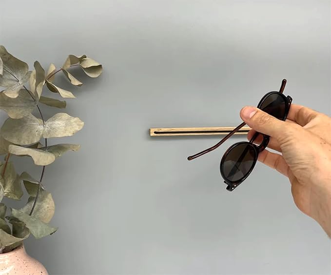 MOUGIGI 3PCS Wooden Sunglass Holder for Wall - Eyeglass Holder for Home, Wall-Mounted Sunglass Rack Stand - Keep your Reading Glasses, and Sunnies Organized and within Reach